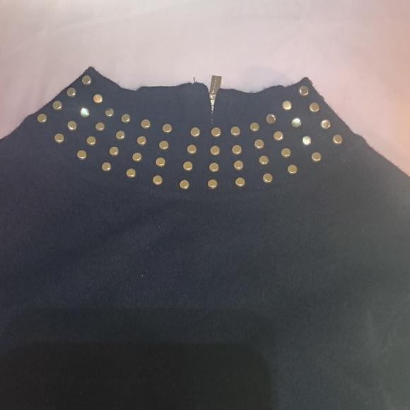 Calvin Klein Black Dress with Gold Studs Size 6 - Picture 5 of 10